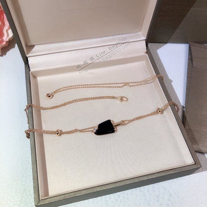 Bvlgari飾品 寶格麗雪糕項鏈 BVLGARI寶格麗最新霜淇淋項鏈 鑲嵌黑瑪瑙  zgbq3345